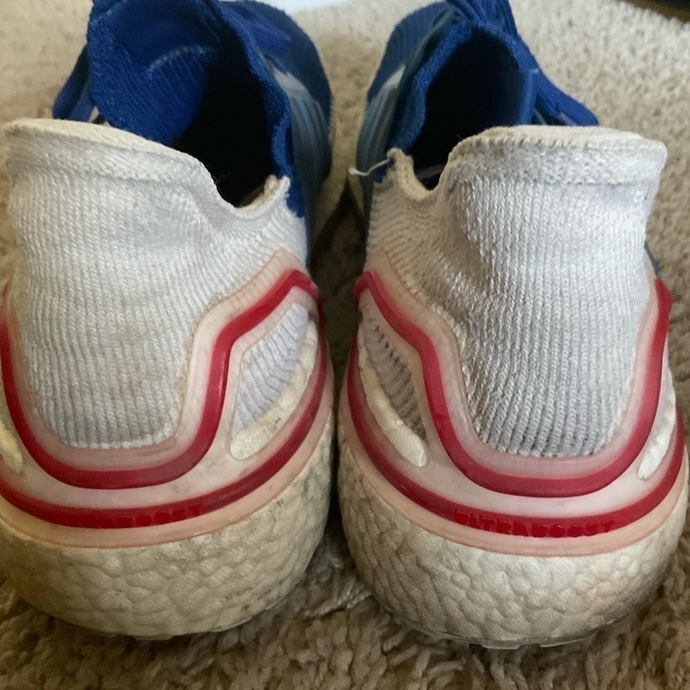 Adidas Ultraboost 19 Men Size 11.5 Running Sneaker Shoes Blue White EF1340 - Picture 5 of 8